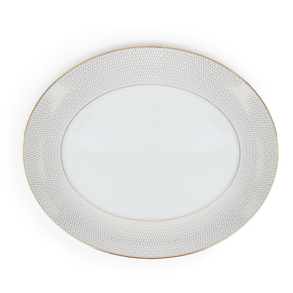 Gio Gold Oval Serving Platter | Wedgwood