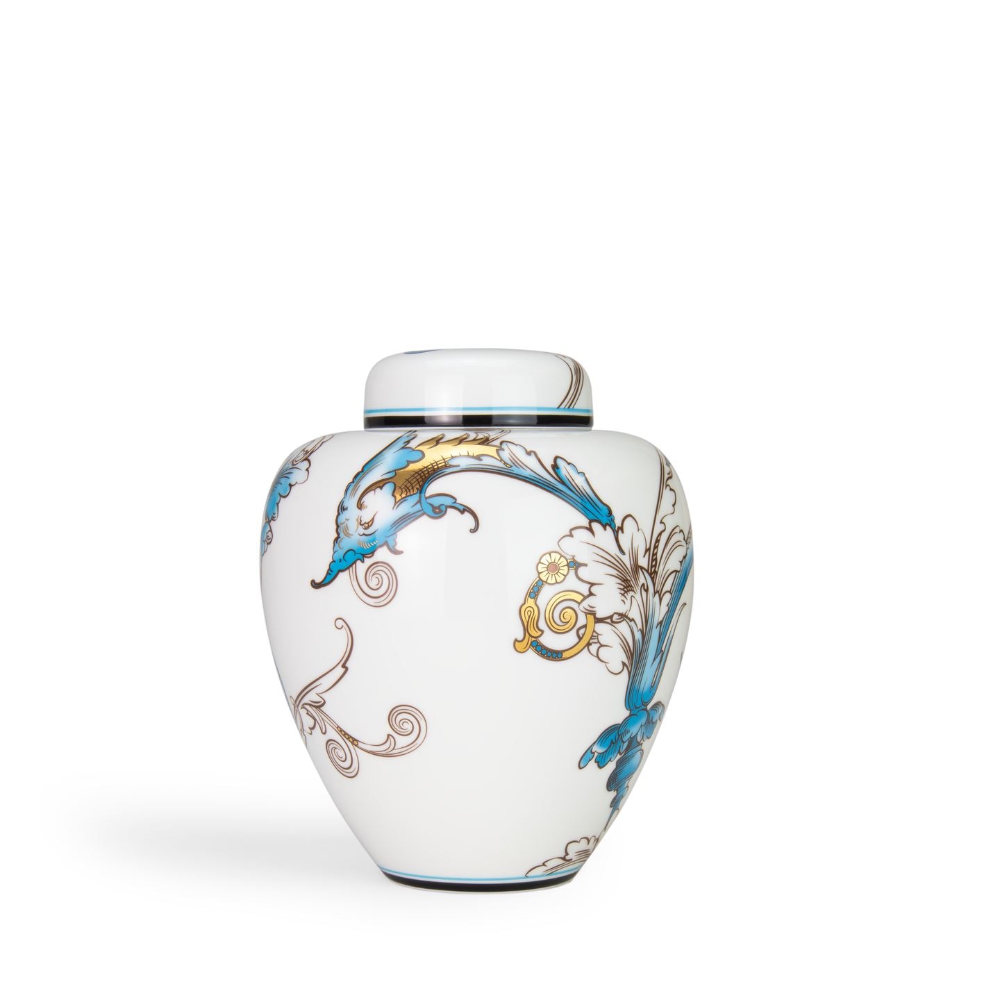 Wedgwood Florentine Turquoise Lidded Vase 15cm image